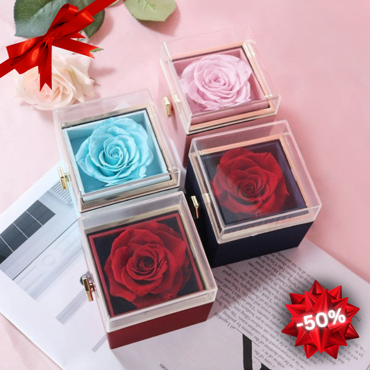 Rose Rotating Gift Box + Necklace